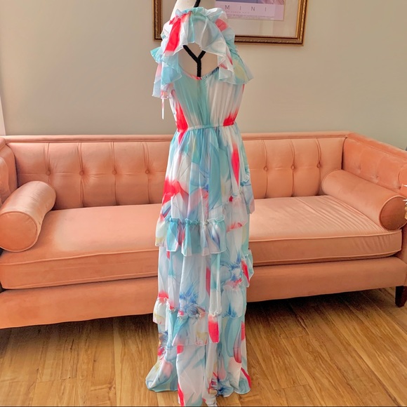 Latiste Floral Chiffon Watercolor Maxi Dress - Picture 11 of 15